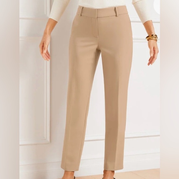Talbots Curvy British khaki Straight leg trousers Tan Size 8P Neutral Career - Picture 1 of 14